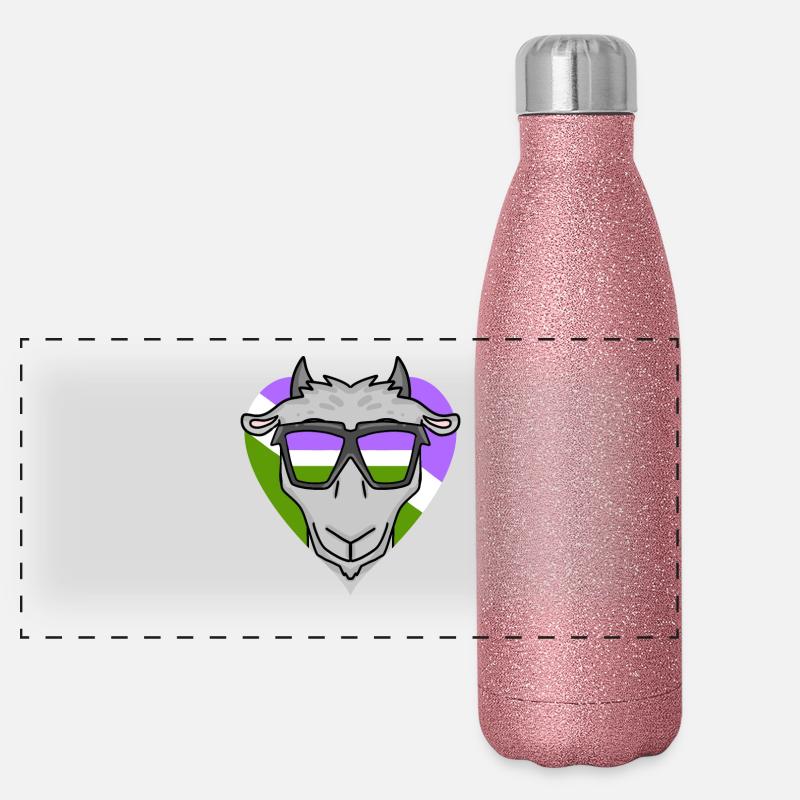 Genderqueer Chèvre Gourde isotherme panoramique pailletée 500 ml