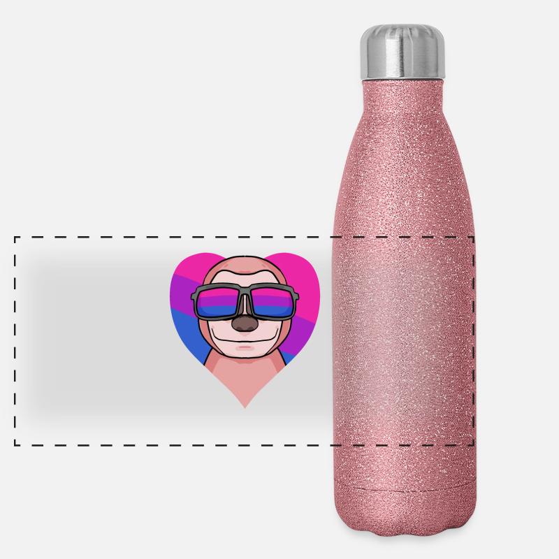 Bisexuell Faultier Geschenk Panorama Glitzer Isolierflasche 500 ml