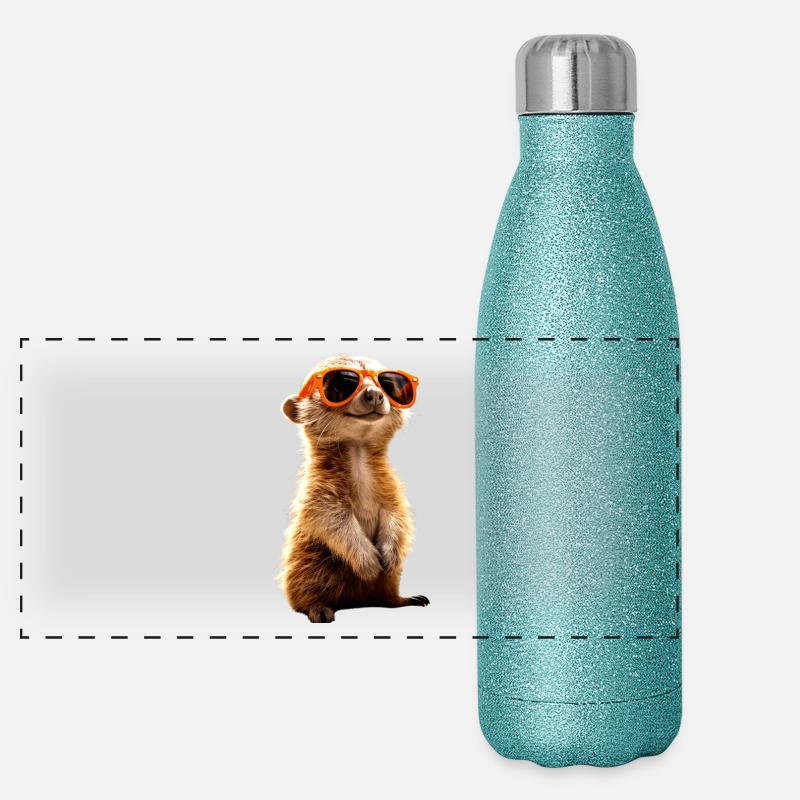 Lunettes de soleil suricate mignon amant de surikate Gourde isotherme panoramique pailletée 500 ml