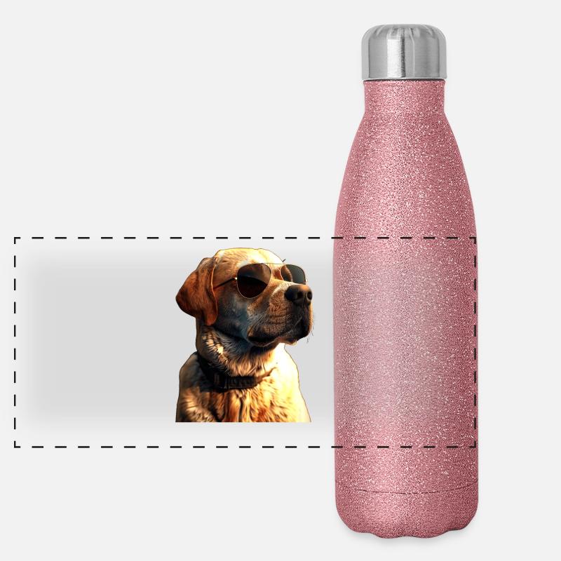 Labrador Retriever Hund Liebe Junge Süße Labradore Panorama Glitzer Isolierflasche 500 ml