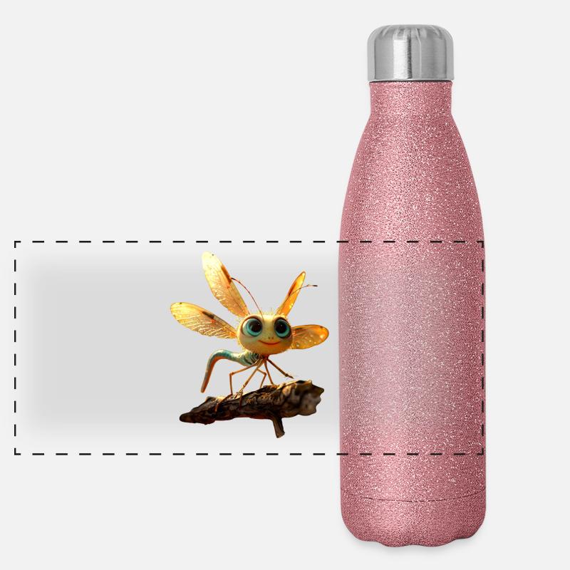 Libellule Libellule Ailes Colorées Libellules Mignonnes Gourde isotherme panoramique pailletée 500 ml