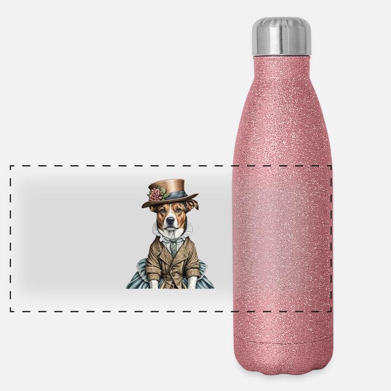Viktorianischer Hund Panorama Glitzer Isolierflasche 500 ml