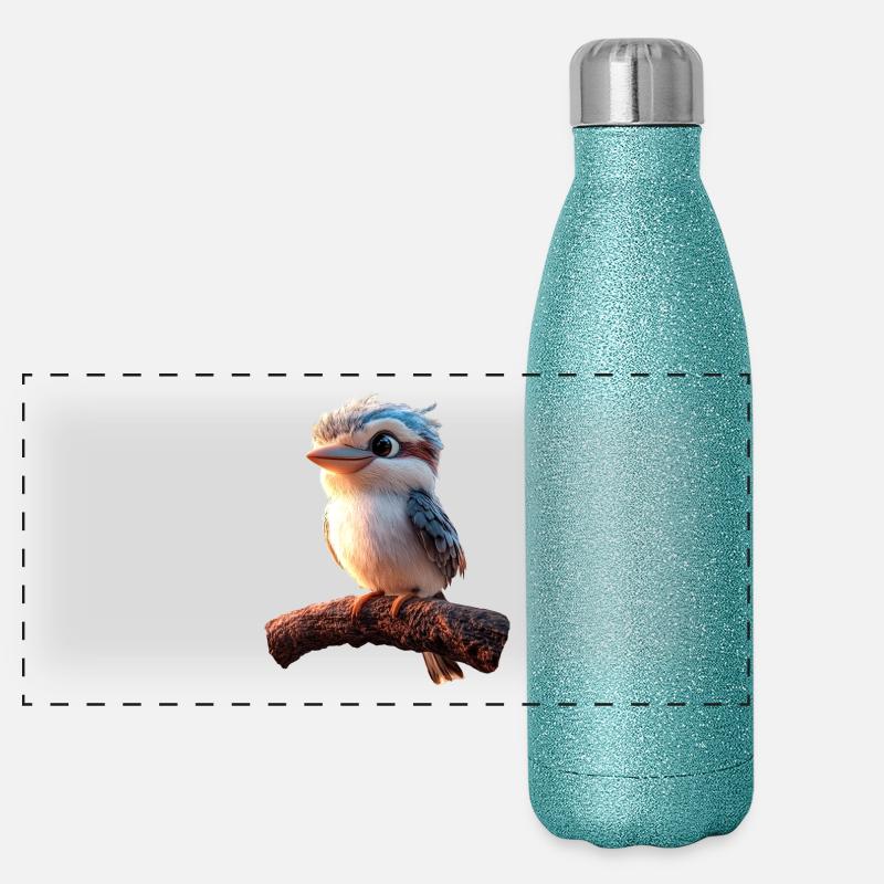 Kookaburra Jägerliest Lachender Hans Süßer Vogel Panorama Glitzer Isolierflasche 500 ml