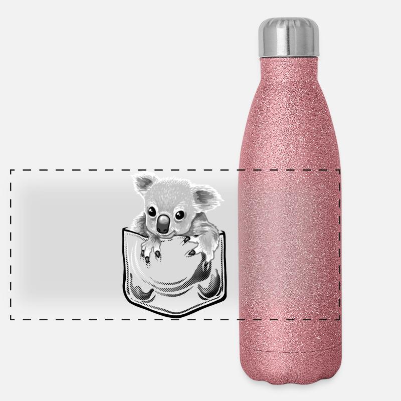 Baby koala in pocket Panorama Glitzer Isolierflasche 500 ml