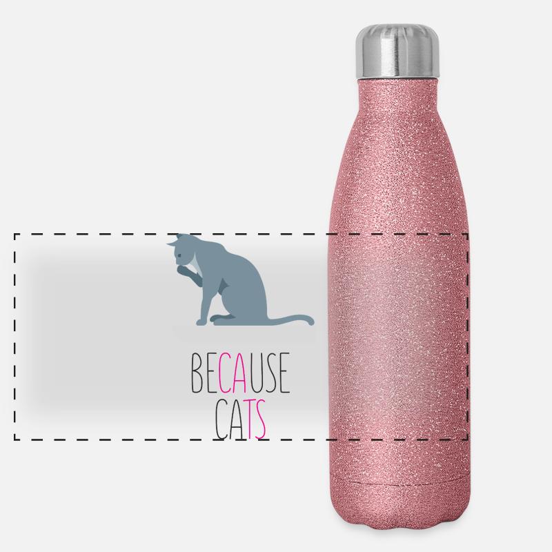 Parce que les chats Gourde isotherme panoramique pailletée 500 ml