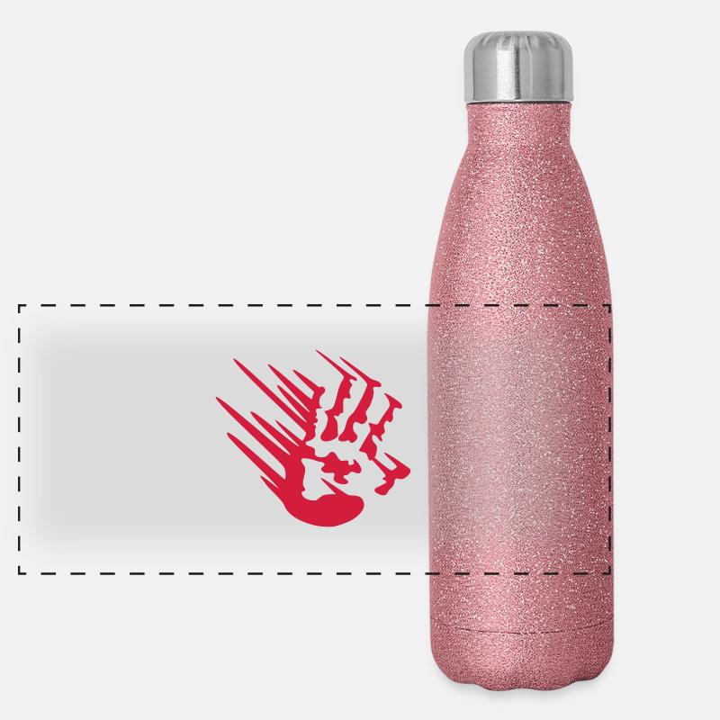 Blutiger Handabdruck verschmiert bloody hand Panorama Glitzer Isolierflasche 500 ml