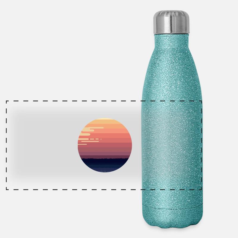 round Panorama Glitzer Isolierflasche 500 ml