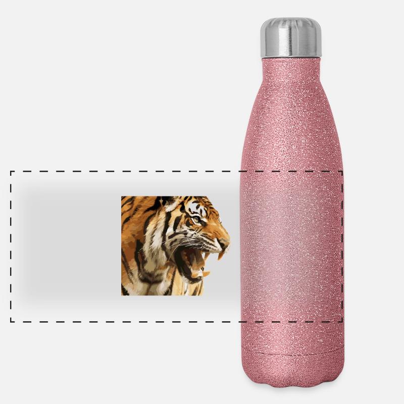 Danger tigre Gourde isotherme panoramique pailletée 500 ml