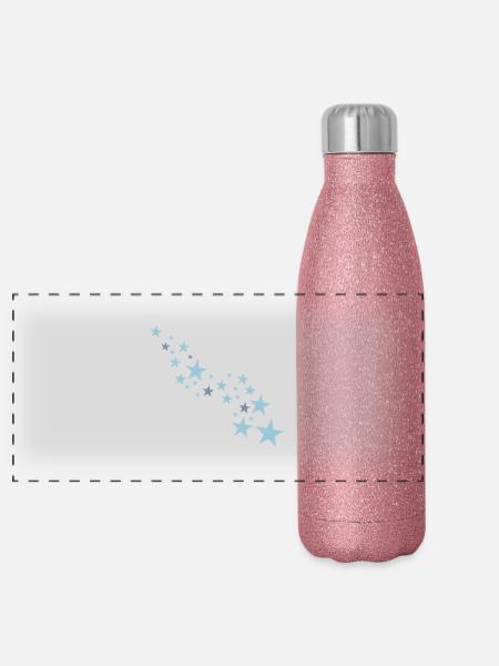 stars - Panorama Glitzer Isolierflasche 500 ml - Pink Glitzer - Vorne