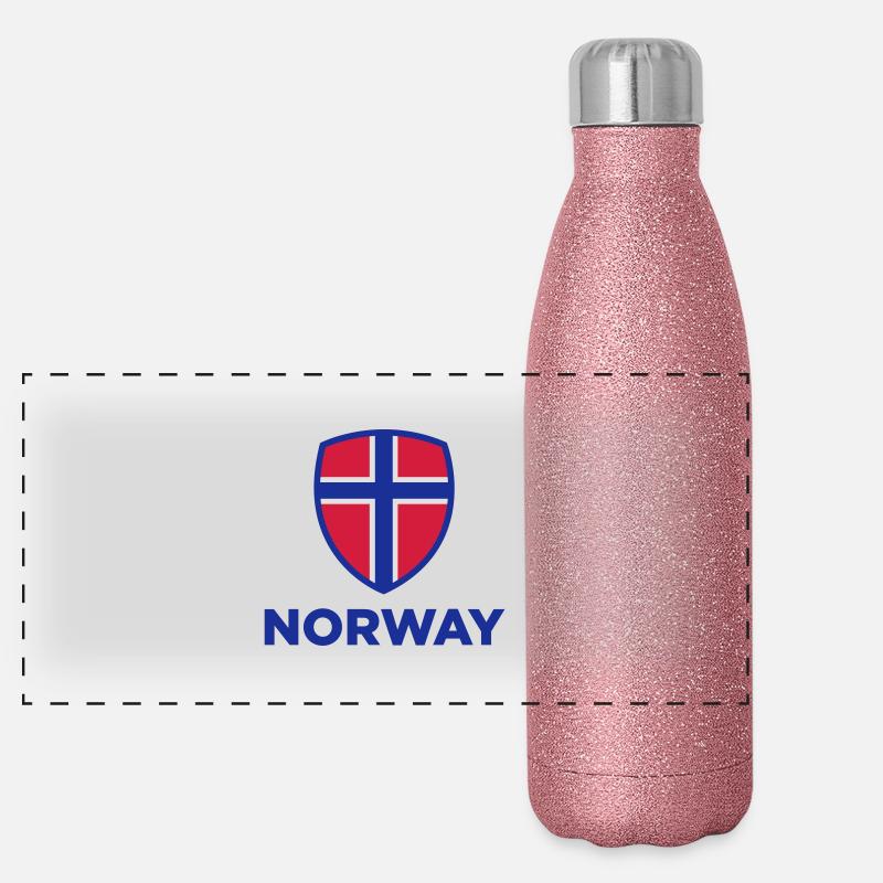 Drapeau national de Norvège Gourde isotherme panoramique pailletée 500 ml