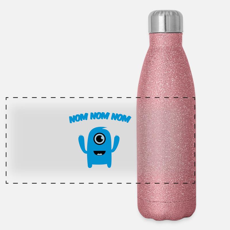 Nom nom nom Monster Panorama Glitzer Isolierflasche 500 ml