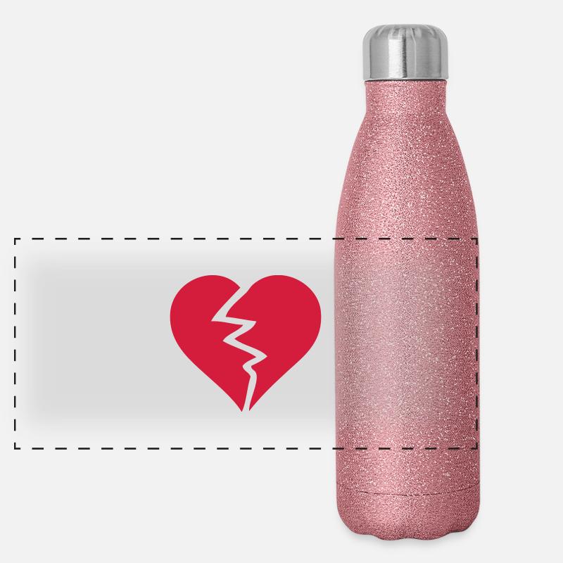 love heart break heart break casse2 Panoramic Glitter Thermal Bottle 500 ml