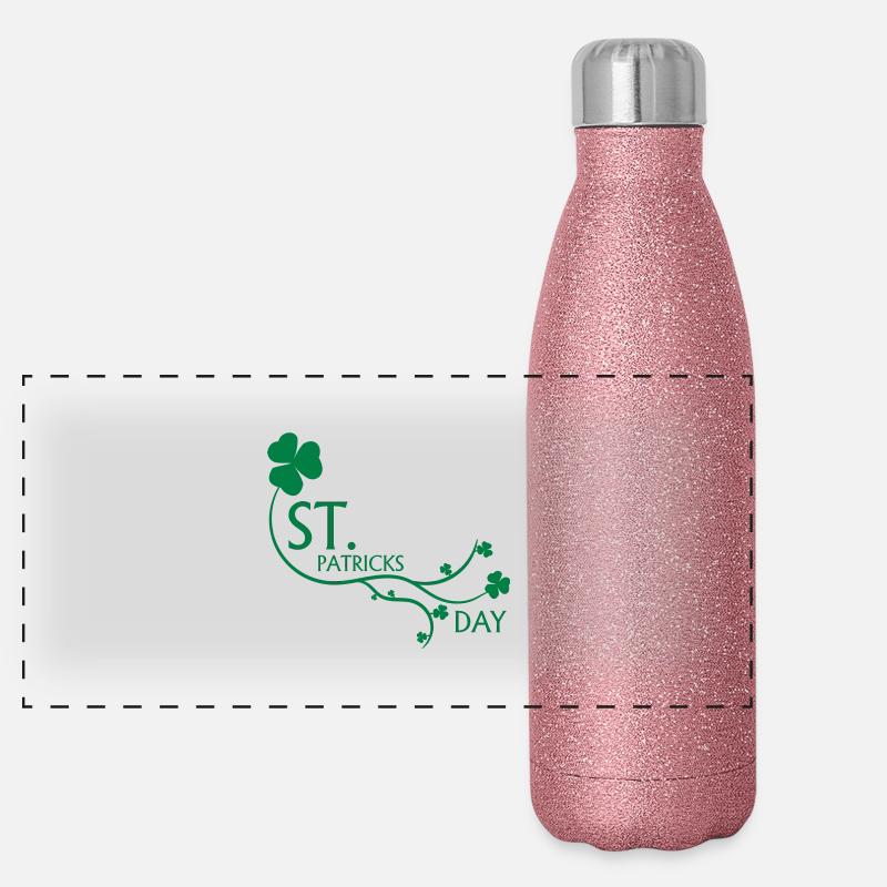 st.,patricks,day,irland,irish,bier,dublin,zylinder Panorama Glitzer Isolierflasche 500 ml
