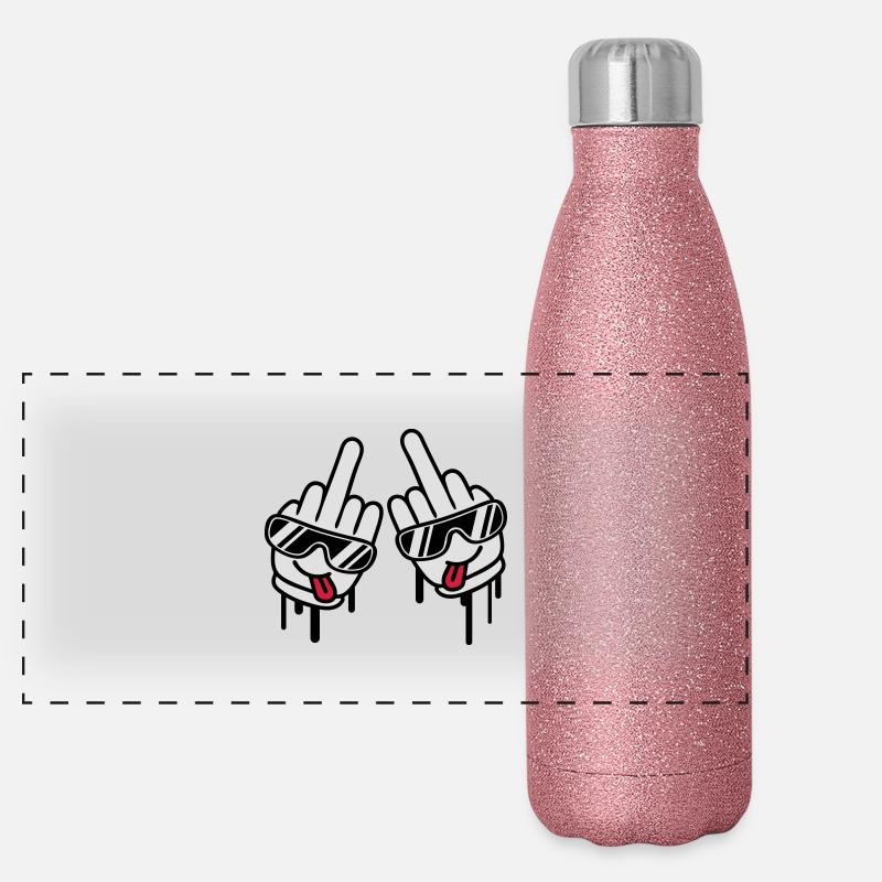 Cool Fuck Off Hands Panorama Glitzer Isolierflasche 500 ml
