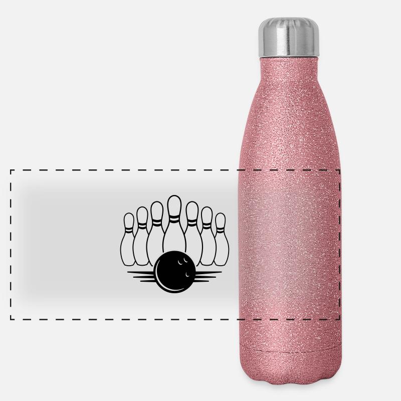 bowling ball and pins Panoramic Glitter Thermal Bottle 500 ml