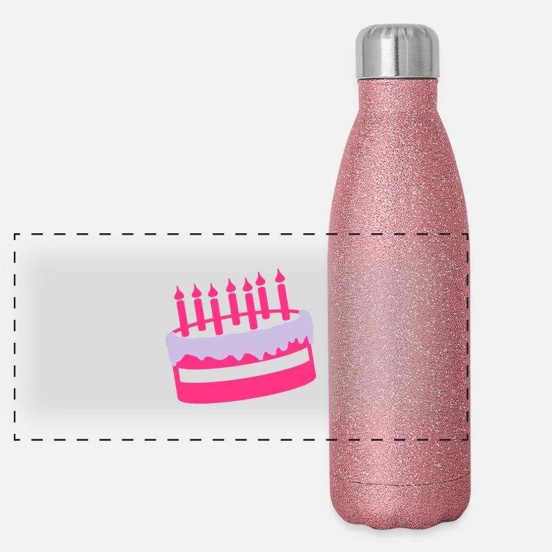 Torte Geburtstagstorte Geburtstag Birthday 2c Panorama Glitzer Isolierflasche 500 ml