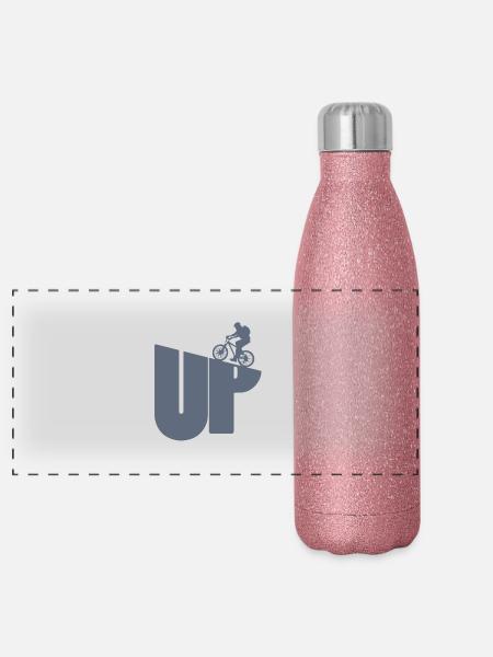 Bike - Panoramic Glitter Thermal Bottle 500 ml - pink glitter - Front