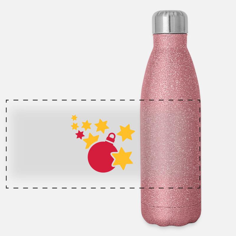 Weihnachten Panorama Glitzer Isolierflasche 500 ml