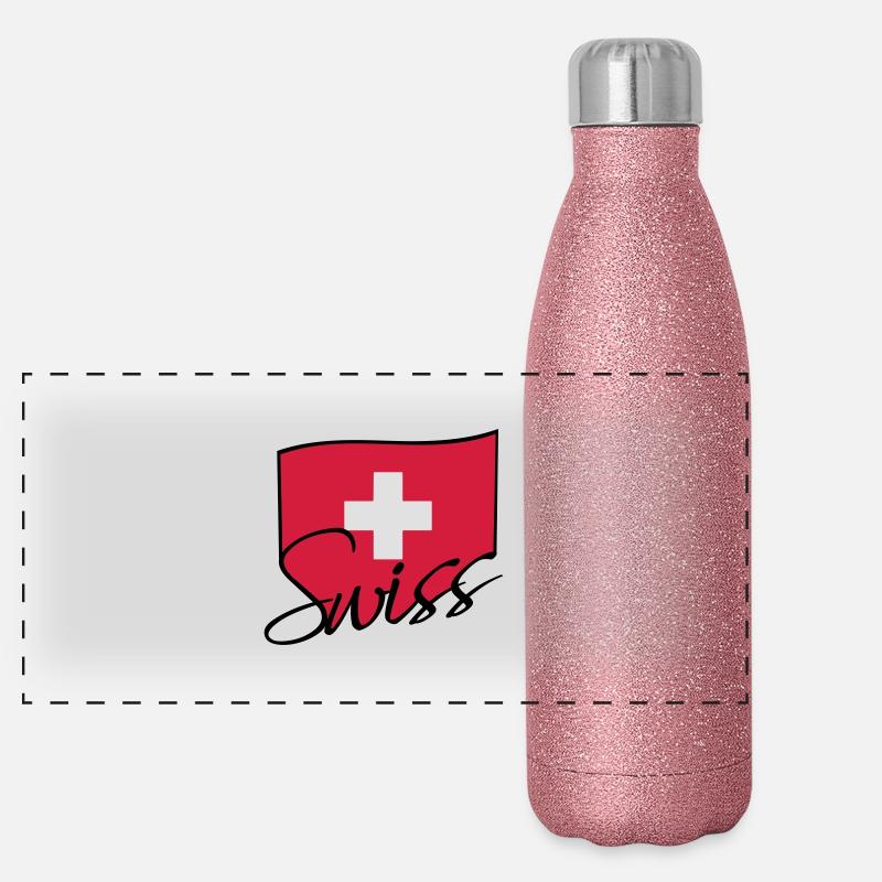 Swiss Flag Logo Gourde isotherme panoramique pailletée 500 ml