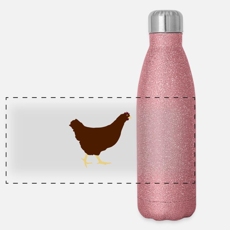 En cours d'exécution poule poulet Gourde isotherme panoramique pailletée 500 ml