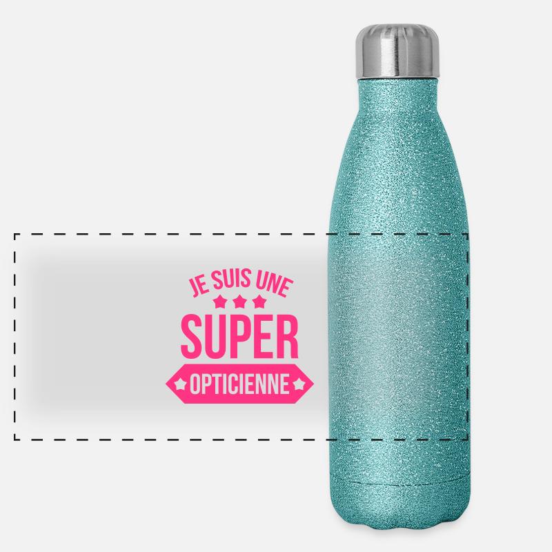 Je suis une Super Opticienne Panorama Glitzer Isolierflasche 500 ml