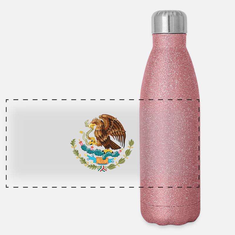 mexico_coat_of_arms Panorama Glitzer Isolierflasche 500 ml