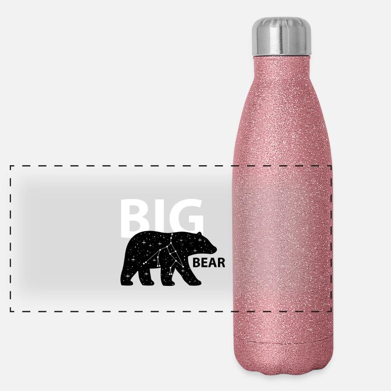 großer Bär(b) Panorama Glitzer Isolierflasche 500 ml