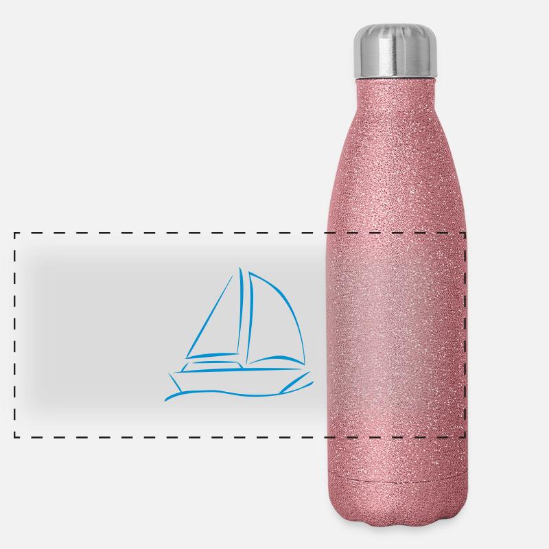 sailboat Panoramic Glitter Thermal Bottle 500 ml