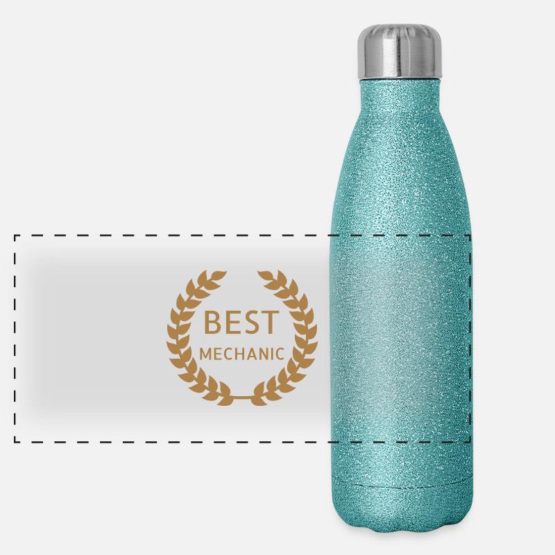 Mechanik / Mechaniker / Auto / Garage Panorama Glitzer Isolierflasche 500 ml
