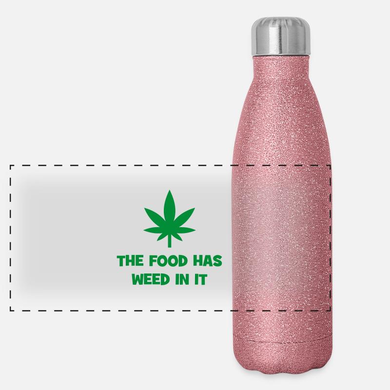 Cannabis im Essen Panorama Glitzer Isolierflasche 500 ml