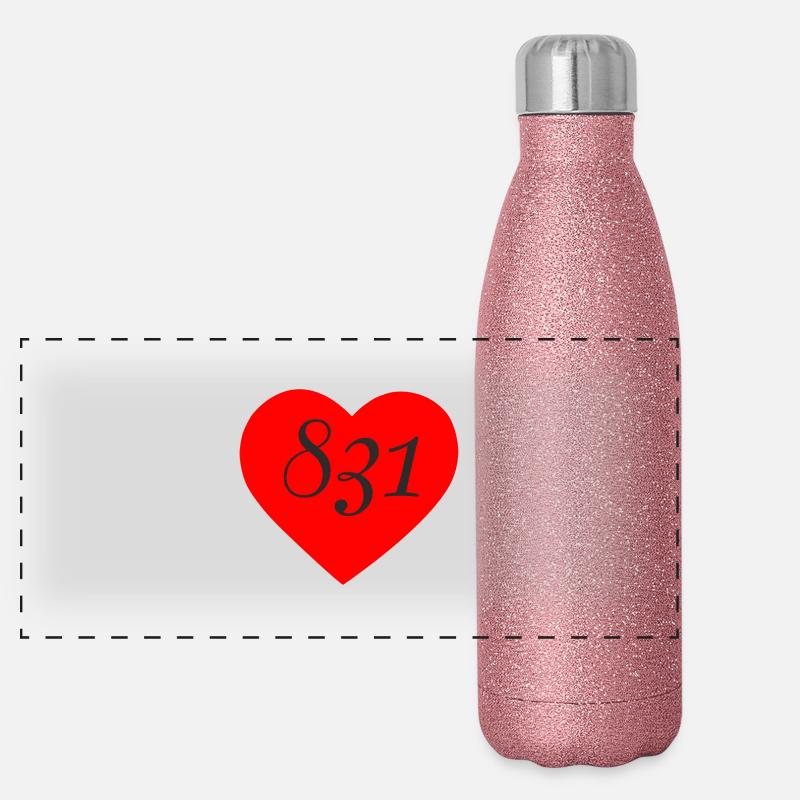 831 Cœur 2 Gourde isotherme panoramique pailletée 500 ml