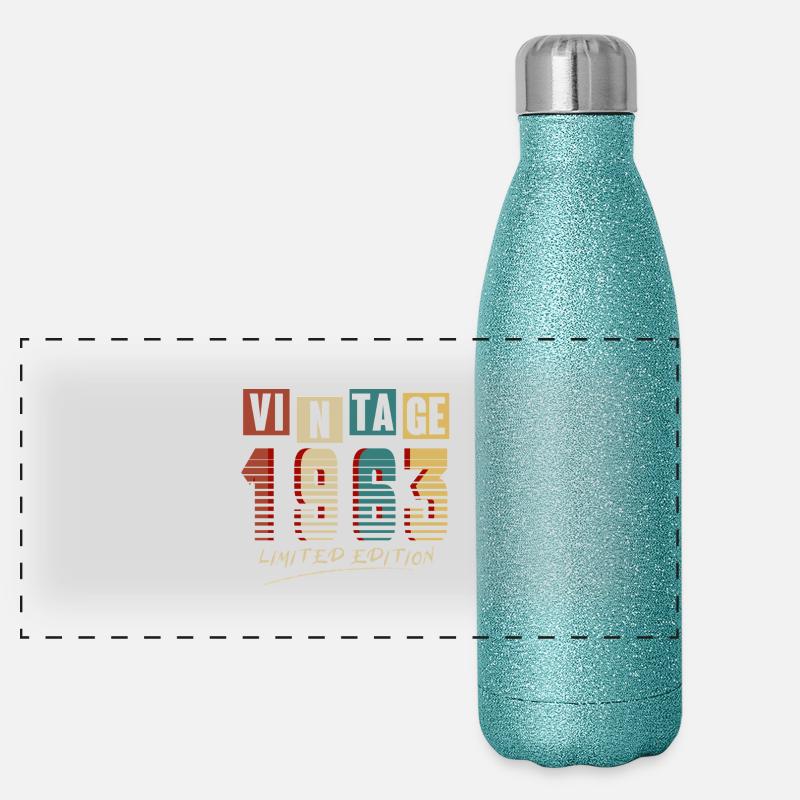 Vintage 1963 : Edition Limitée - 62e anniversaire. Gourde isotherme panoramique pailletée 500 ml