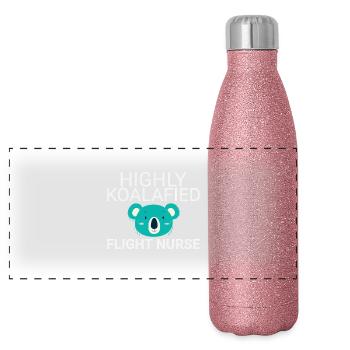 Infirmière de vol Koalafied Air Rescue - Gourde isotherme panoramique pailletée 500 ml - paillettes roses - Devant