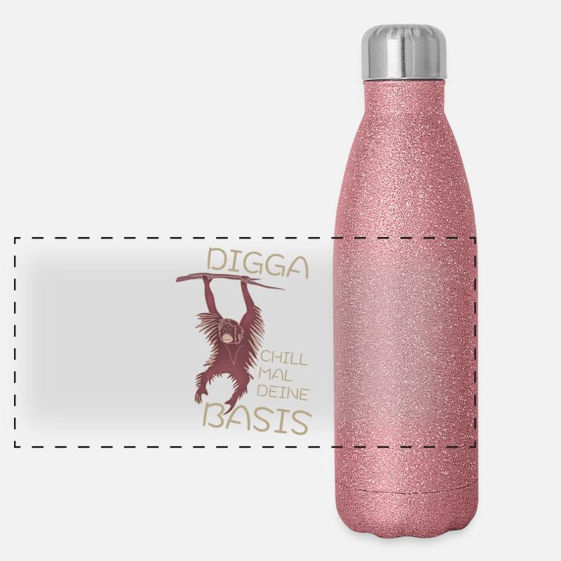 DIGGA CHILL MAL DEINE BASIS Panorama Glitzer Isolierflasche 500 ml