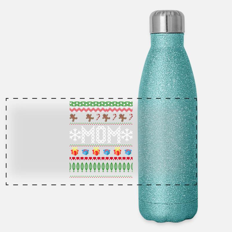 Mutter Weihnachten Ugly Christmas Xmas Geschenk Panorama Glitzer Isolierflasche 500 ml