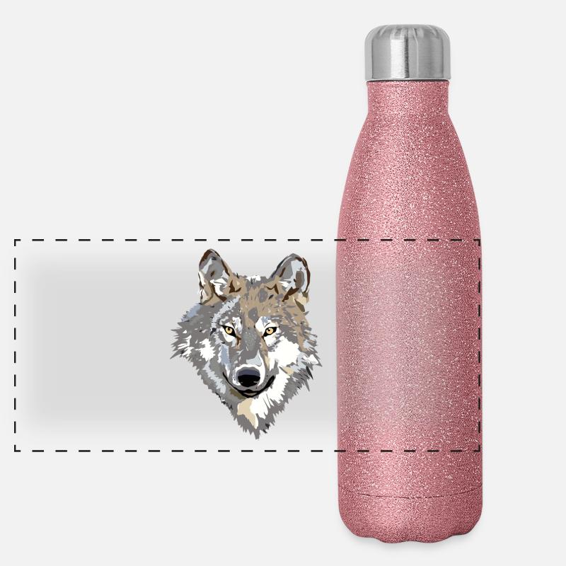 Wolf Panorama Glitzer Isolierflasche 500 ml
