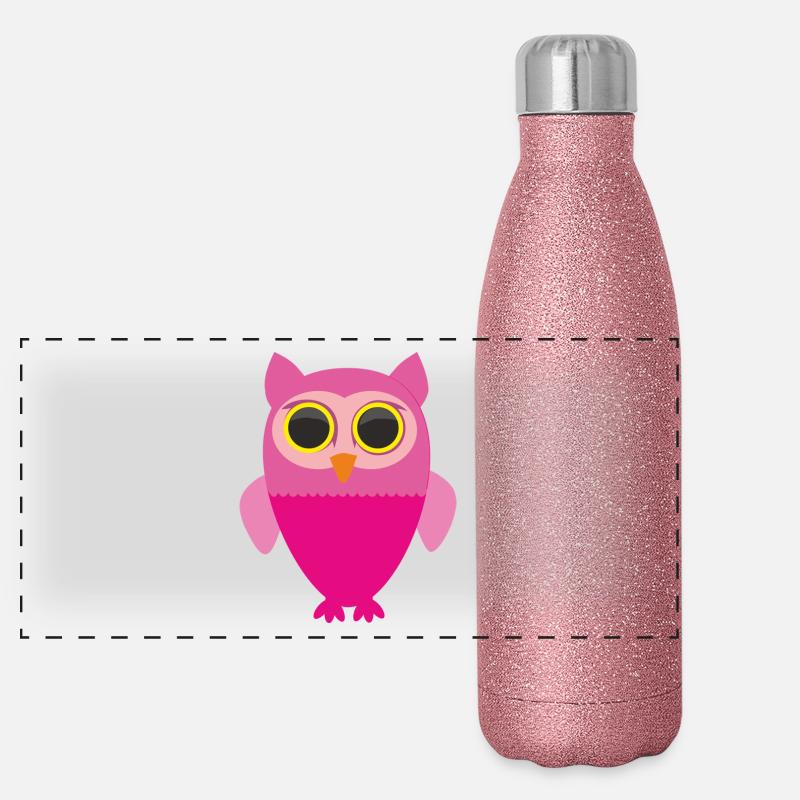 Pink Owl Panoramic Glitter Thermal Bottle 500 ml