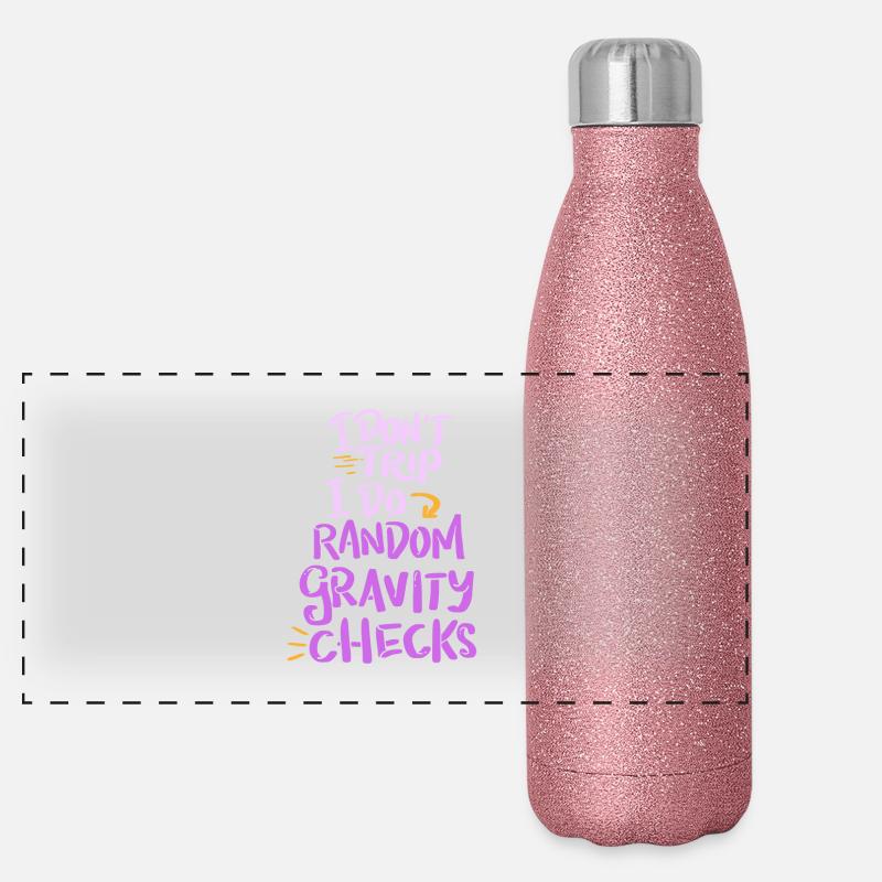 I dont trip I do random checks funny shirt Panoramic Glitter Thermal Bottle 500 ml