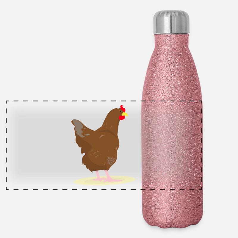 HUHN - HAHN - EIER Panorama Glitzer Isolierflasche 500 ml