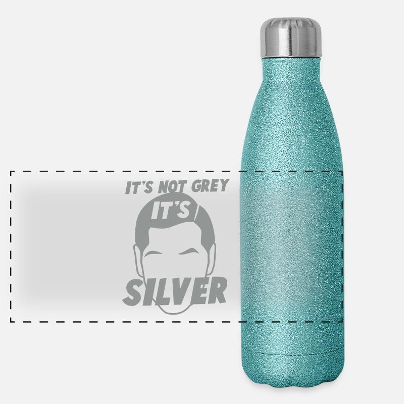Es ist nicht GREY SILVER es ist Fox mann dad Panorama Glitzer Isolierflasche 500 ml