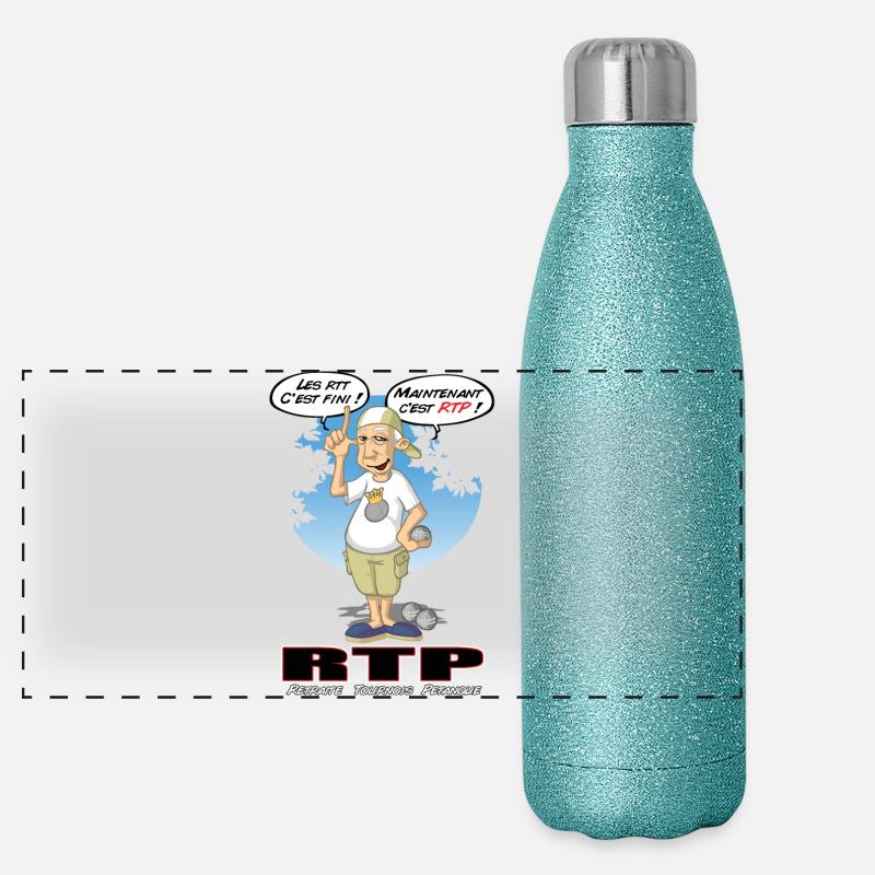 Pétanque et retraite Gourde isotherme panoramique pailletée 500 ml