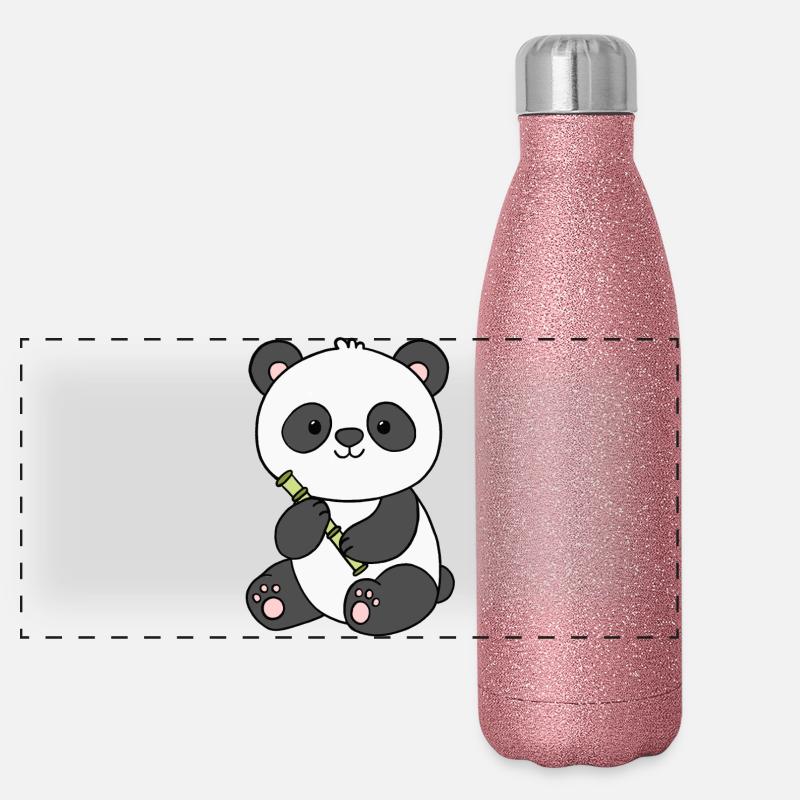 Panda Pandabär Panorama Glitzer Isolierflasche 500 ml