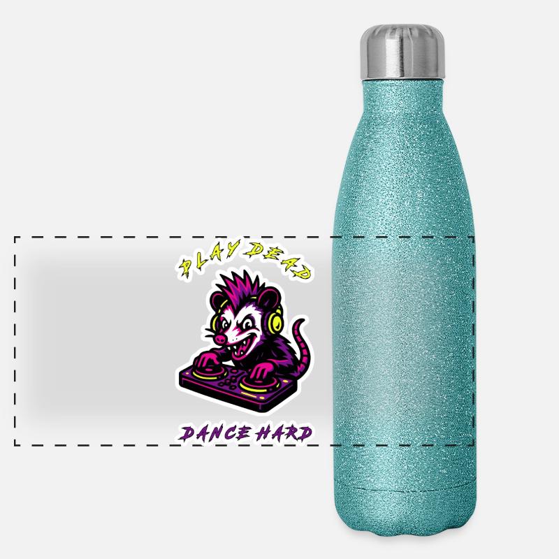 Play Dead Dance Hard Rat DJ Gourde isotherme panoramique pailletée 500 ml