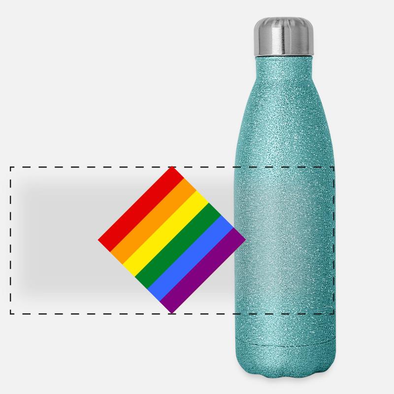 Regenbogen Panorama Glitzer Isolierflasche 500 ml