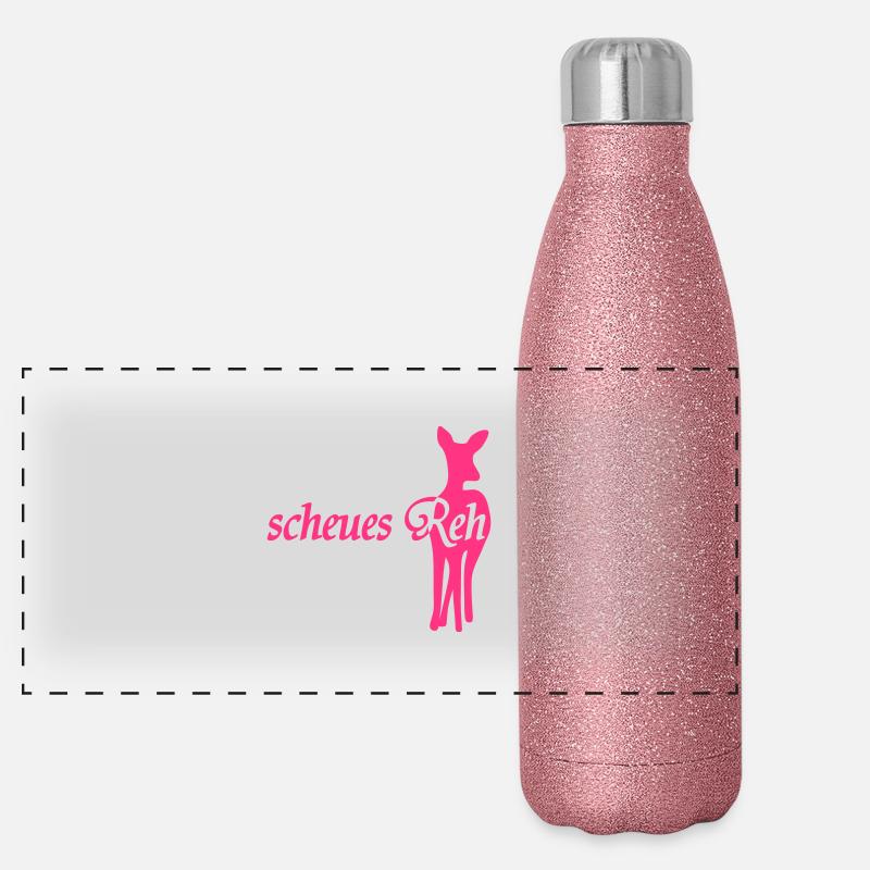 scheues_reh - Gourde isotherme panoramique pailletée 500 ml - paillettes roses