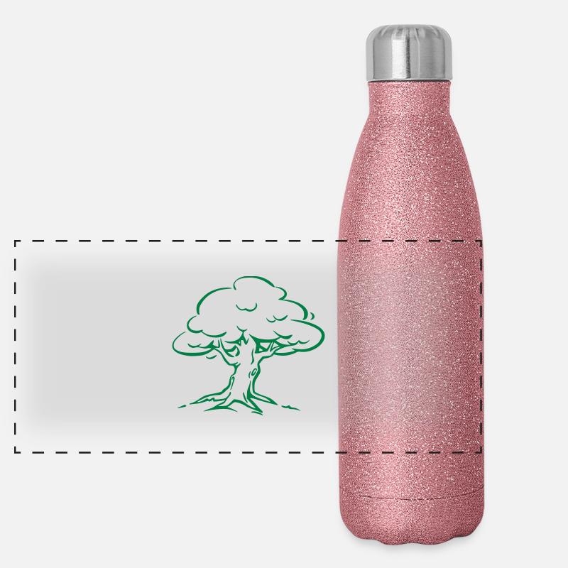 Baum Wald Natur Panorama Glitzer Isolierflasche 500 ml