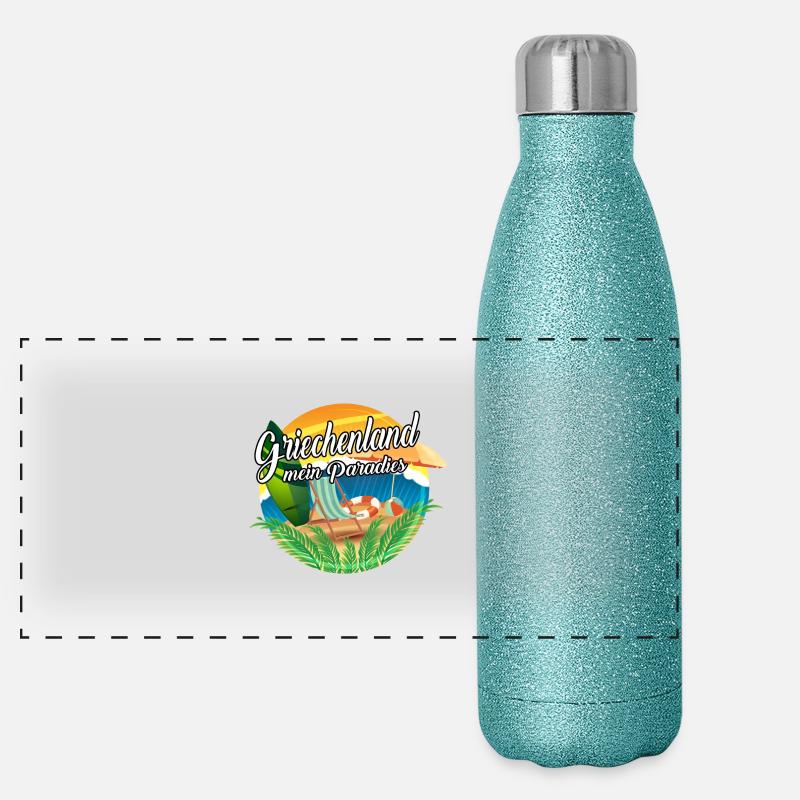 Griechenland - Mein Paradies Panorama Glitzer Isolierflasche 500 ml