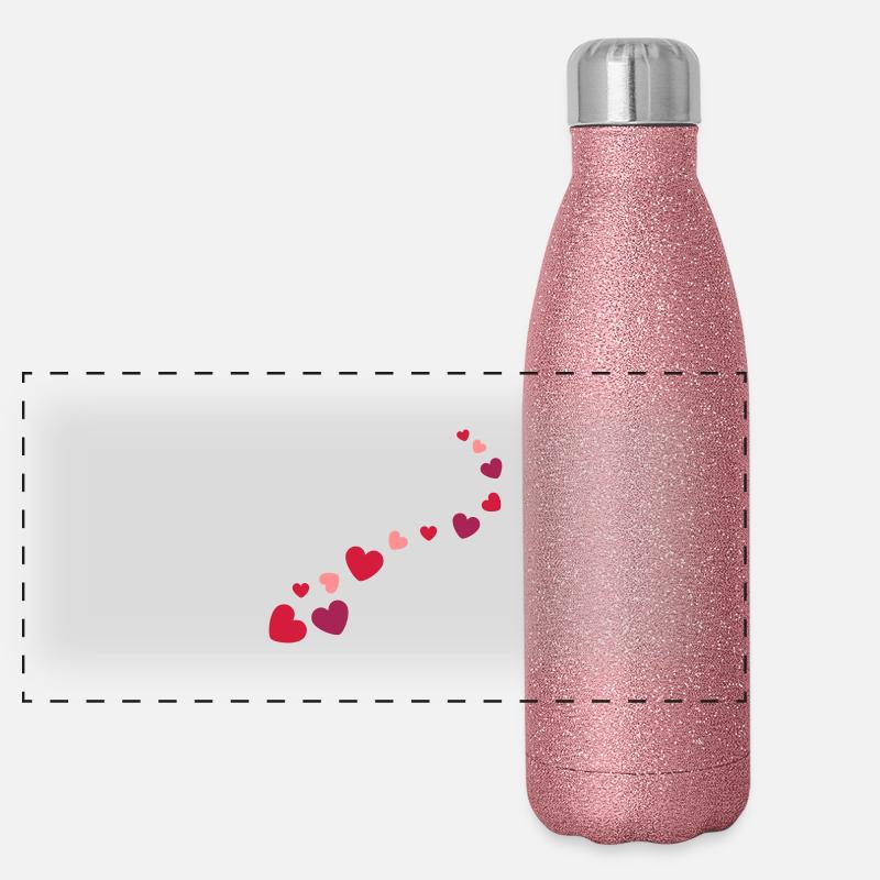 Herzen Panorama Glitzer Isolierflasche 500 ml