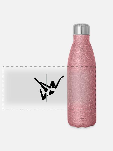 Pole Dance - Panorama Glitzer Isolierflasche 500 ml - Pink Glitzer
