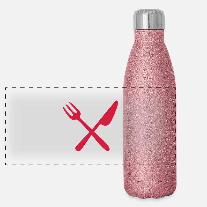 Fork and knife Panoramic Glitter Thermal Bottle 500 ml